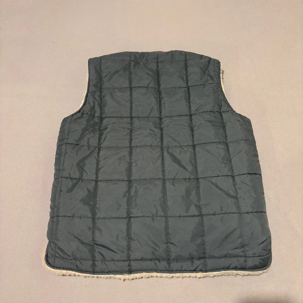 Vintage Marks Work Wearhouse Quilted Sherpa Lined Vest Mens Medium Blue Gray - Picture 4 of 4